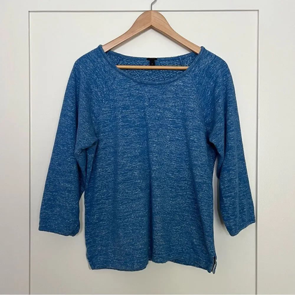 J Crew Shirt Top Womens Sz M Blue Long Sleeve Cotton Pullover Outdoor